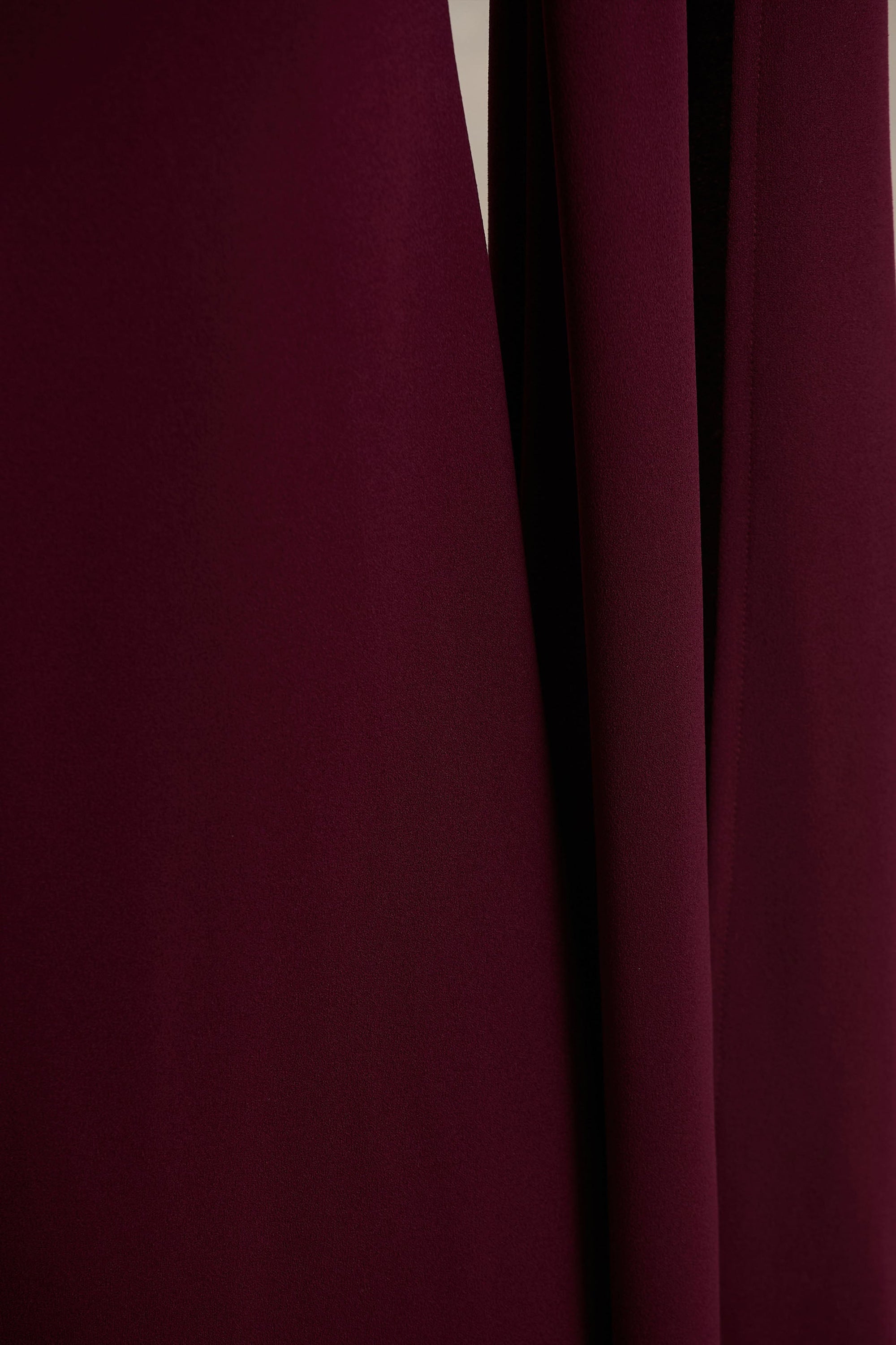 Esme | Bordeaux Vierkante Hals Maxi Jurk Met Cape Mouwen